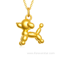 24K Solid Gold Teddy Dog Pure Jewelry Charms